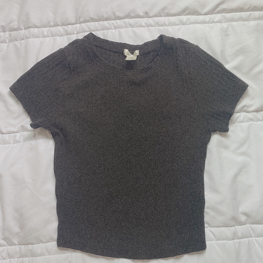 black textured short sleeve